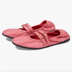 Free People Coral Flats with Gold Accents